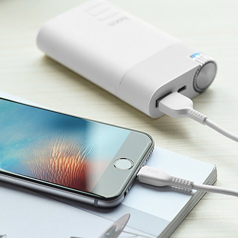 USB кабель Hoco X20, USB тип-A, Lightning, 100 см, 2,4 А, белый, #6957531068815 Превью 1