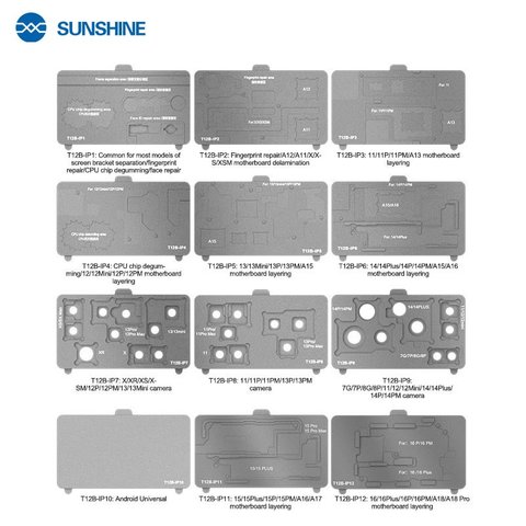 Платформа для предварительного подогрева Sunshine SS-T12B + 11 Module  для Apple iPhone 11, iPhone 11 Pro, iPhone 11 Pro Max, iPhone 12, iPhone 12 mini, iPhone 12 Pro, iPhone 12 Pro Max, iPhone 13, iPhone 13 mini, iPhone 13 Pro, iPhone 13 Pro Max, iPhone 14, iPhone 14 Plus, iPhone 14 Pro, iPhone 14 Pro Max, iPhone 15, iPhone 15 Plus, iPhone 15 Pro, iPhone 15 Pro Max, iPhone 16, iPhone 16 Plus, iPhone 16 Pro, iPhone 16 Pro Max, iPhone X, iPhone XS, iPhone XS Max, для ремонта сканера отпечатка пальца (Touch ID), для ремонта материнских плат, для ремонта Face ID, для расслоения платы PCB, для очистки CPU Превью 4