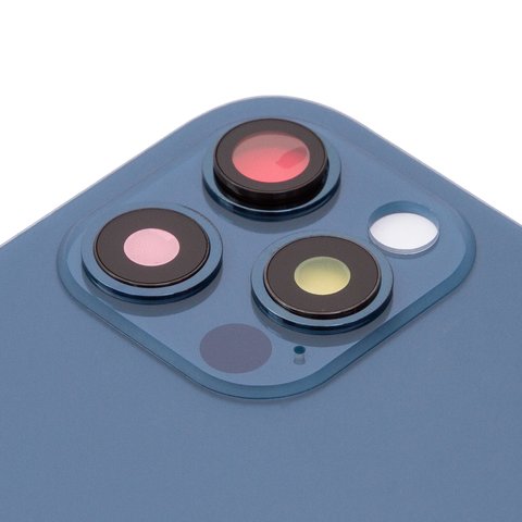 Housing Back Cover compatible with iPhone 12 Pro, (dark blue, with camera lens, small hole) Preview 1
