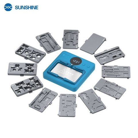 Preheating Platform Sunshine SS-T12B + 11 Module  compatible with Apple iPhone 11, iPhone 11 Pro, iPhone 11 Pro Max, iPhone 12, iPhone 12 mini, iPhone 12 Pro, iPhone 12 Pro Max, iPhone 13, iPhone 13 mini, iPhone 13 Pro, iPhone 13 Pro Max, iPhone 14, iPhone 14 Plus, iPhone 14 Pro, iPhone 14 Pro Max, iPhone 15, iPhone 15 Plus, iPhone 15 Pro, iPhone 15 Pro Max, iPhone 16, iPhone 16 Plus, iPhone 16 Pro, iPhone 16 Pro Max, iPhone X, iPhone XS, iPhone XS Max, (to repair the fingerprint scanner (Touch ID), to repair Face ID, for PCB board delamination, for motherboards repairing, for cleaning  CPU) Preview 1