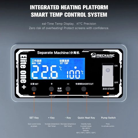 LCD Touch Screen Glass Separator Mechanic Elite One Plus, (with vacuum pump, for LCDs up to 7") Preview 4