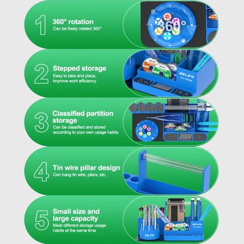 Органайзер RELIFE RL-001H, для инструментов, металл, серый, 255x143x130mm Превью 2