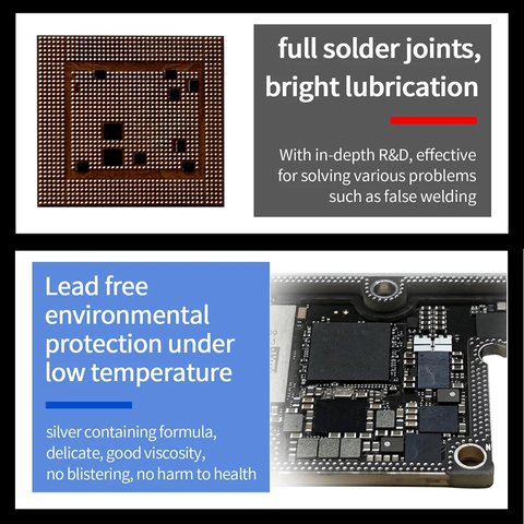 BGA паста Aixun AX-SP138M, Sn 42%, Bi 58%, 138 °C, 50 г Прев'ю 3