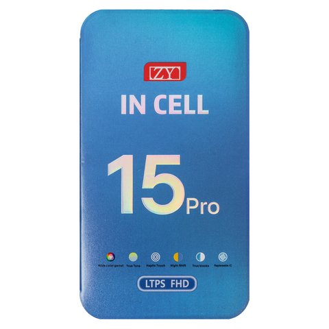 Дисплей для iPhone 15 Pro, черный, с рамкой, AAA, (TFT), ZY, LTPS FHD Превью 1