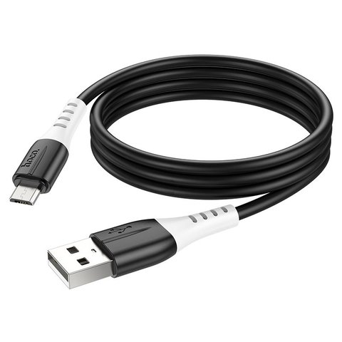 USB кабель Hoco X82, USB тип-A, micro-USB тип-B, 100 см, 2,4 А, черный, силиконовый, #6931474768551 Превью 1