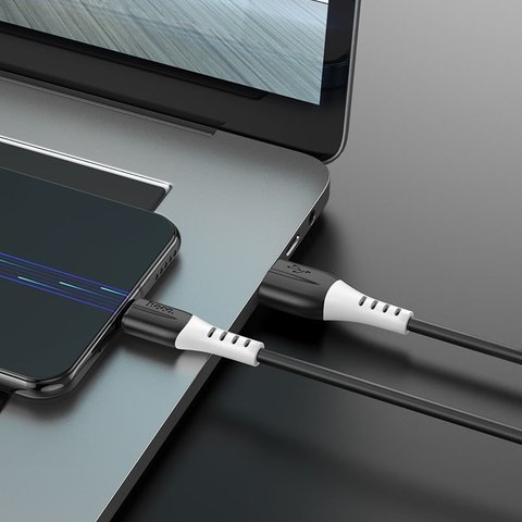 USB кабель Hoco X82, USB тип-A, micro-USB тип-B, 100 см, 2,4 А, черный, силиконовый, #6931474768551 Превью 3