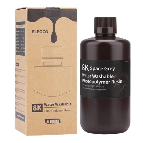 Фотополимерная смола для 3D-принтера ELEGOO 8K Space Grey (водосмываемая), 1 кг Превью 15